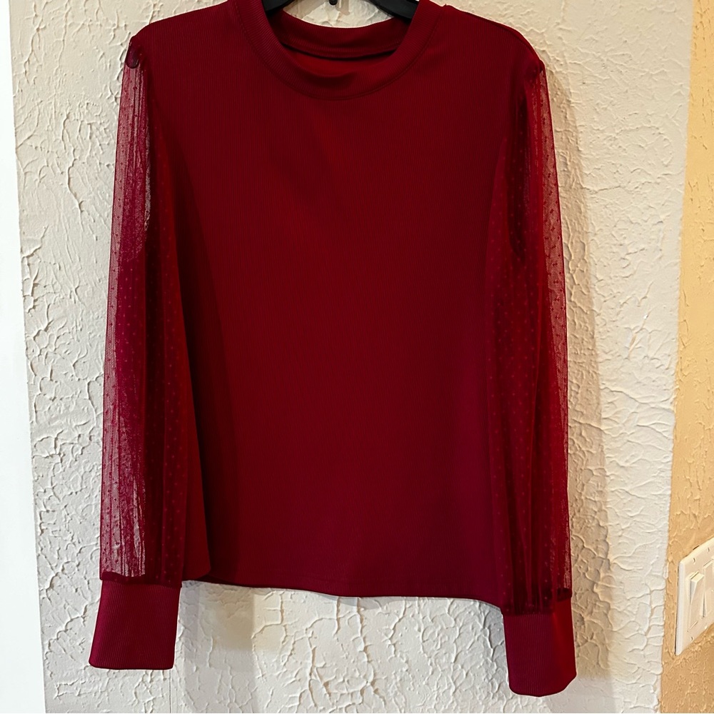 Red long sleeve blouse